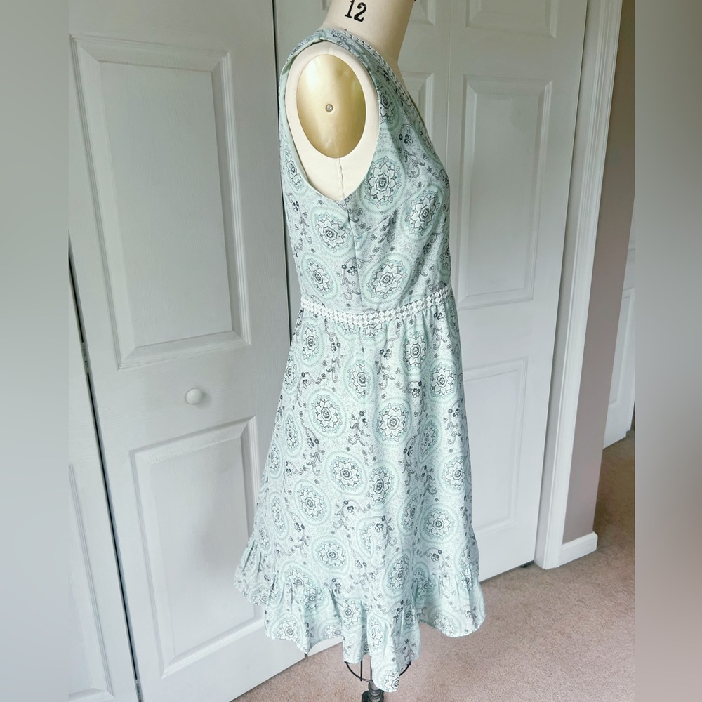 Loft Outlet Mint Green Patterned Midi Sundress - image 3
